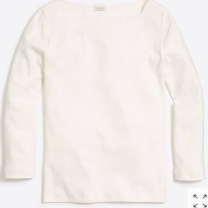 Jcrew Scalloped Long Sleeve Top